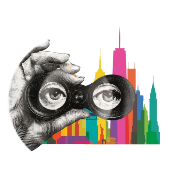 Open door with multiple newspapers and articles flowing through, representing unified access to diverse journalism sources